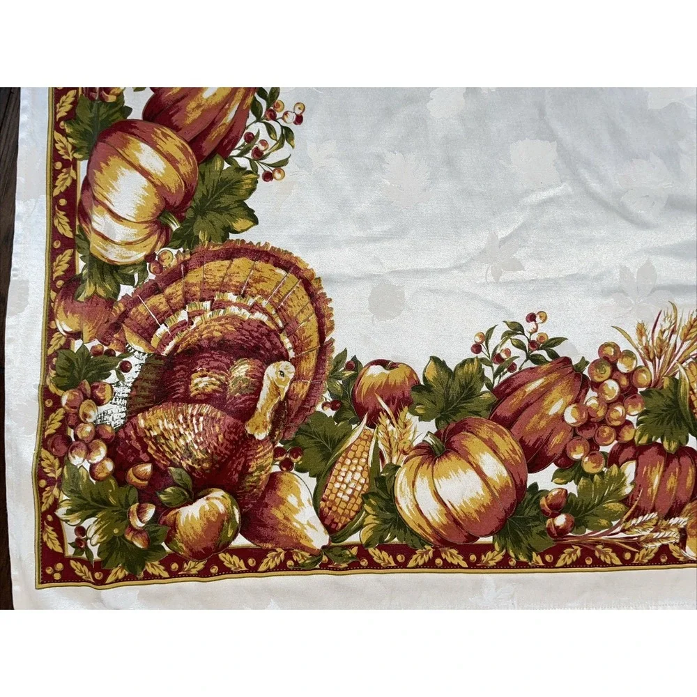 Vtg Thanksgiving Tablecloth 56